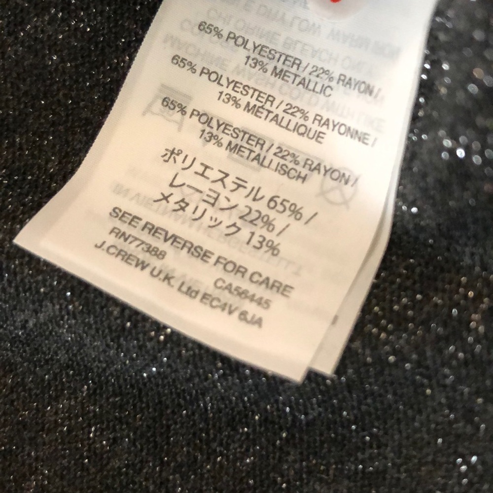 Nwt Jcrew black silver shimmering top sz s - Picture 8 of 9